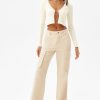Ribbed V-Neck Cardigan With Rhinestone Detail - Image 4