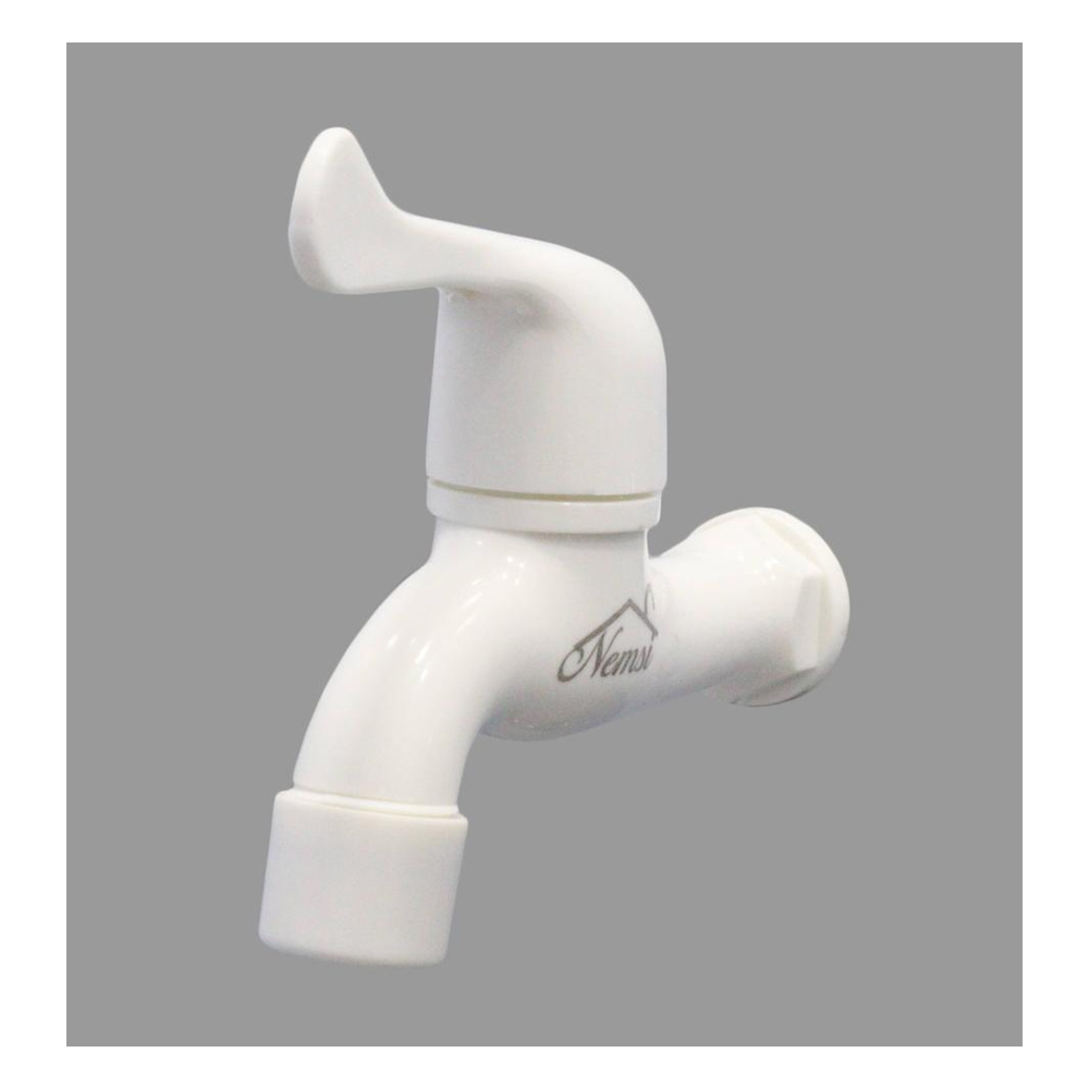 ABS White Plastic Bib Tap , Wall Type