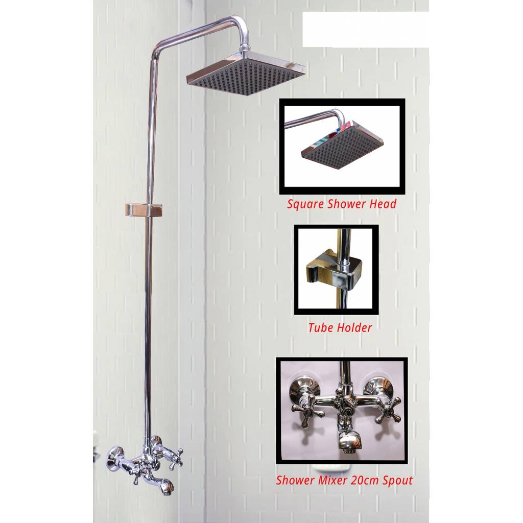KS1014 COMPLETETWO WAY SHOWER MIXER + 8 SQUARE HEAD Nemsi Holdings