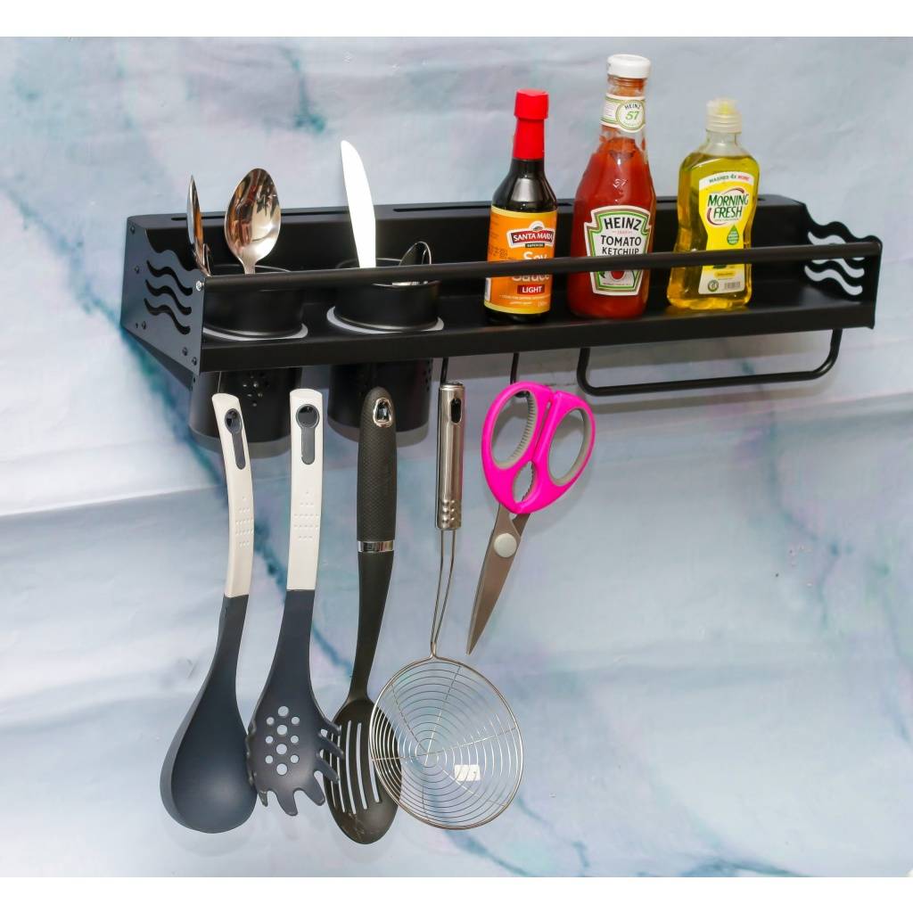 N067B KITCHEN ORGANIZER WITH DOUBLE CUPS 60CMBLACK Nemsi Holdings