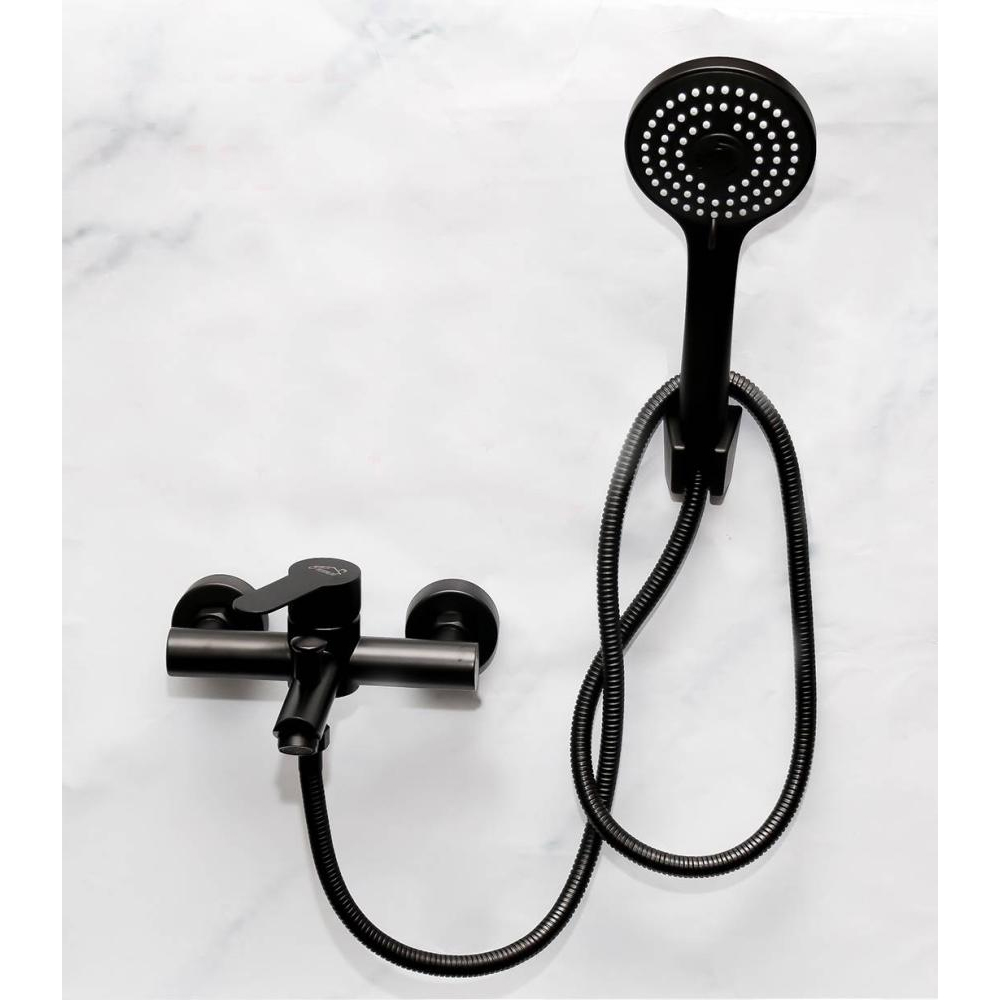 Black Wall Type Bath-tub Mixer with Telephone Shower l Shower Mixers in Nairobi Kenya l Bathroom accessories