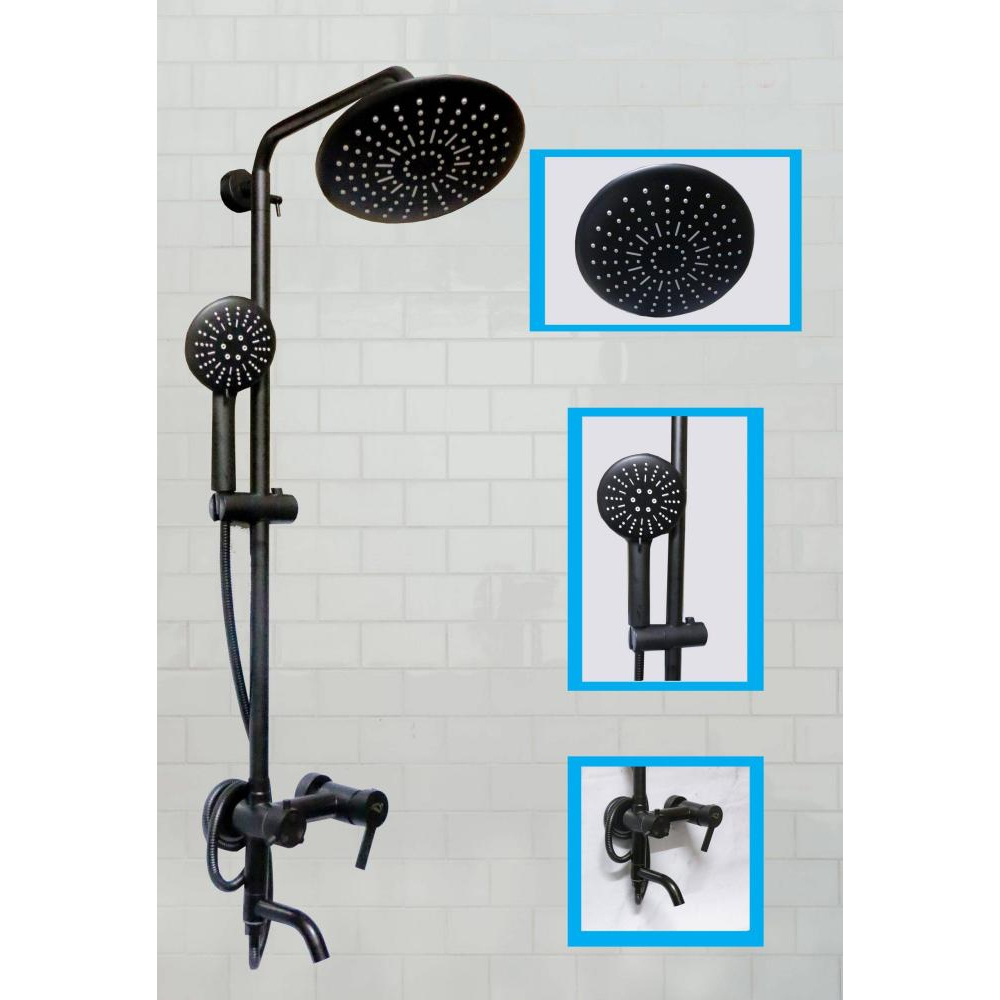 Black Three (3) Way Shower Mixer l Shower Risers in Nairobi Kenya l Bathroom accessories