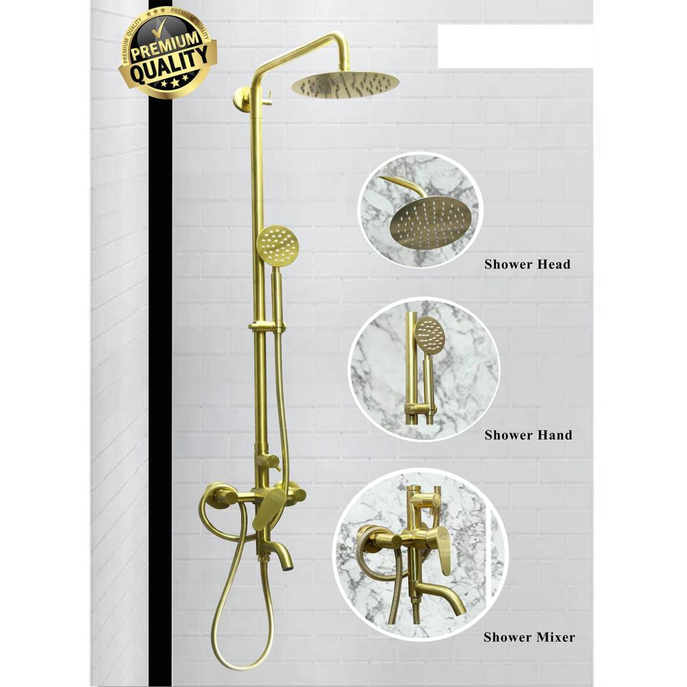 Brushed Gold Three (3) Way Shower Mixer l Shower Risers in Nairobi Kenya l Bathroom accessories
