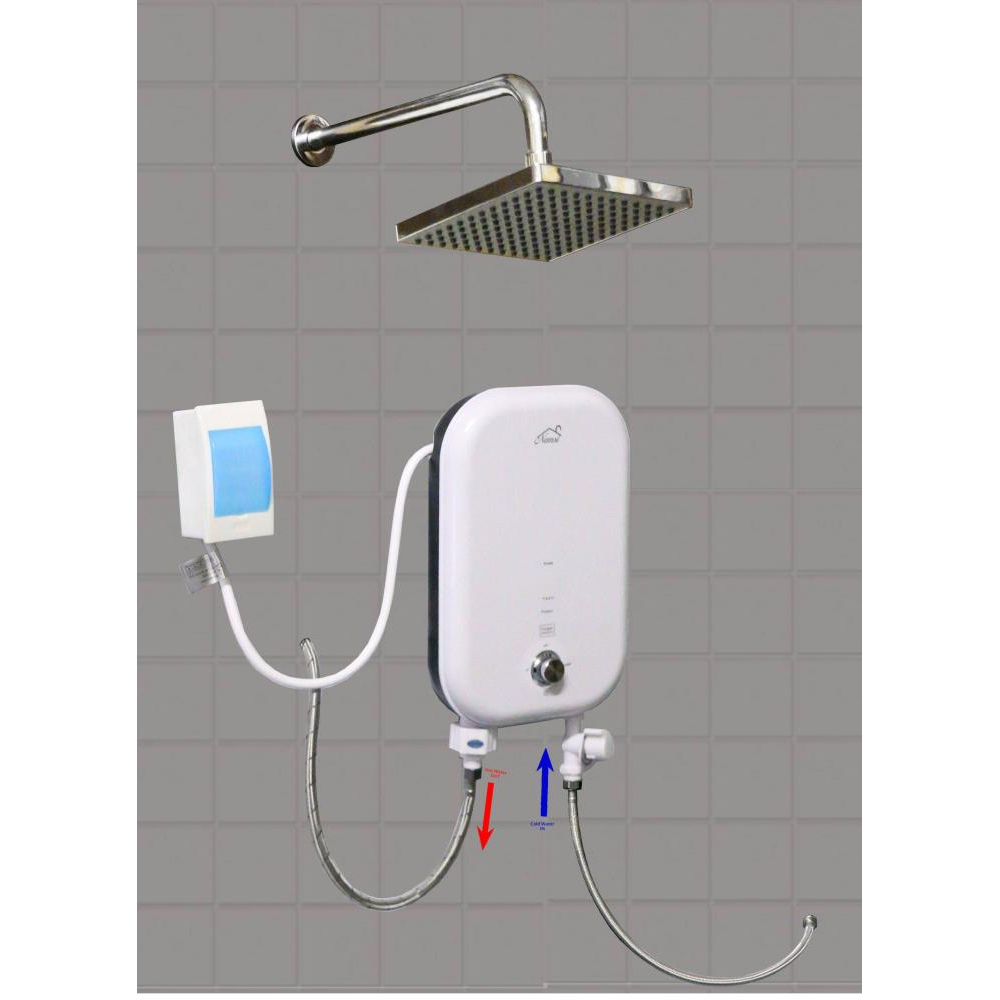 Water heating shower shop head