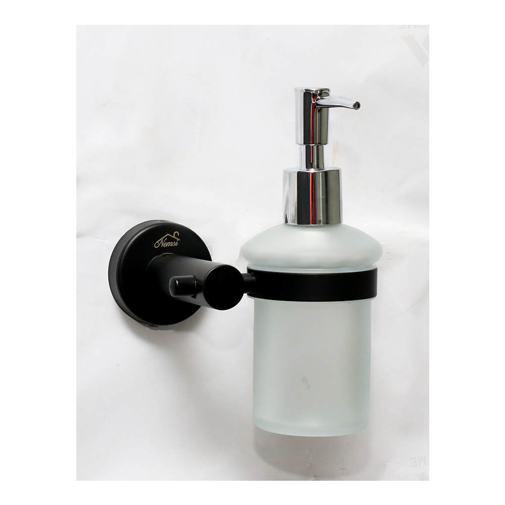 Black, Glass Soap Dispenser available @ Nemsi Holdings