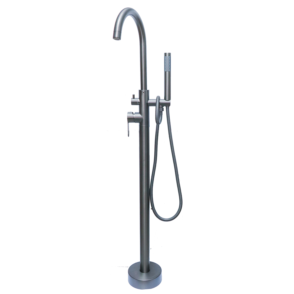 Gun Grey Stand alone Bathtub Mixer - Buy Nemsi Freestanding Bath Taps Bathroom Bathtub Handheld Shower Mixer Tap 360 ° Spout Floor ed Shower taps