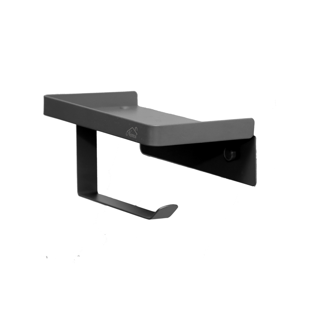 Gun Grey Tissue Holder with Shelf