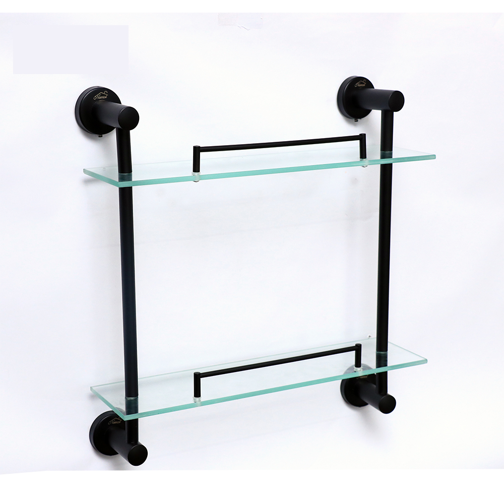 double glass shelf black, quality double shelf in kenya, black glass shelf