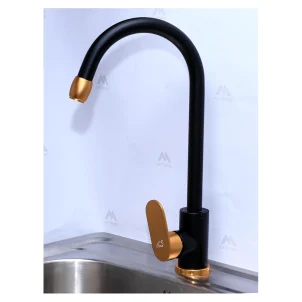 Black & Gold Aluminium Kitchen Mixer Tap