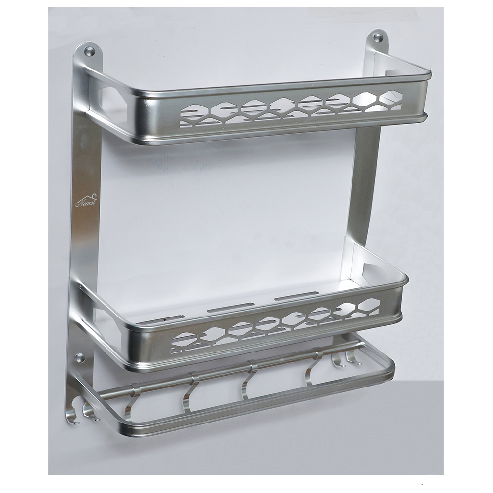 Double Aluminium Towel Racks with Hooks