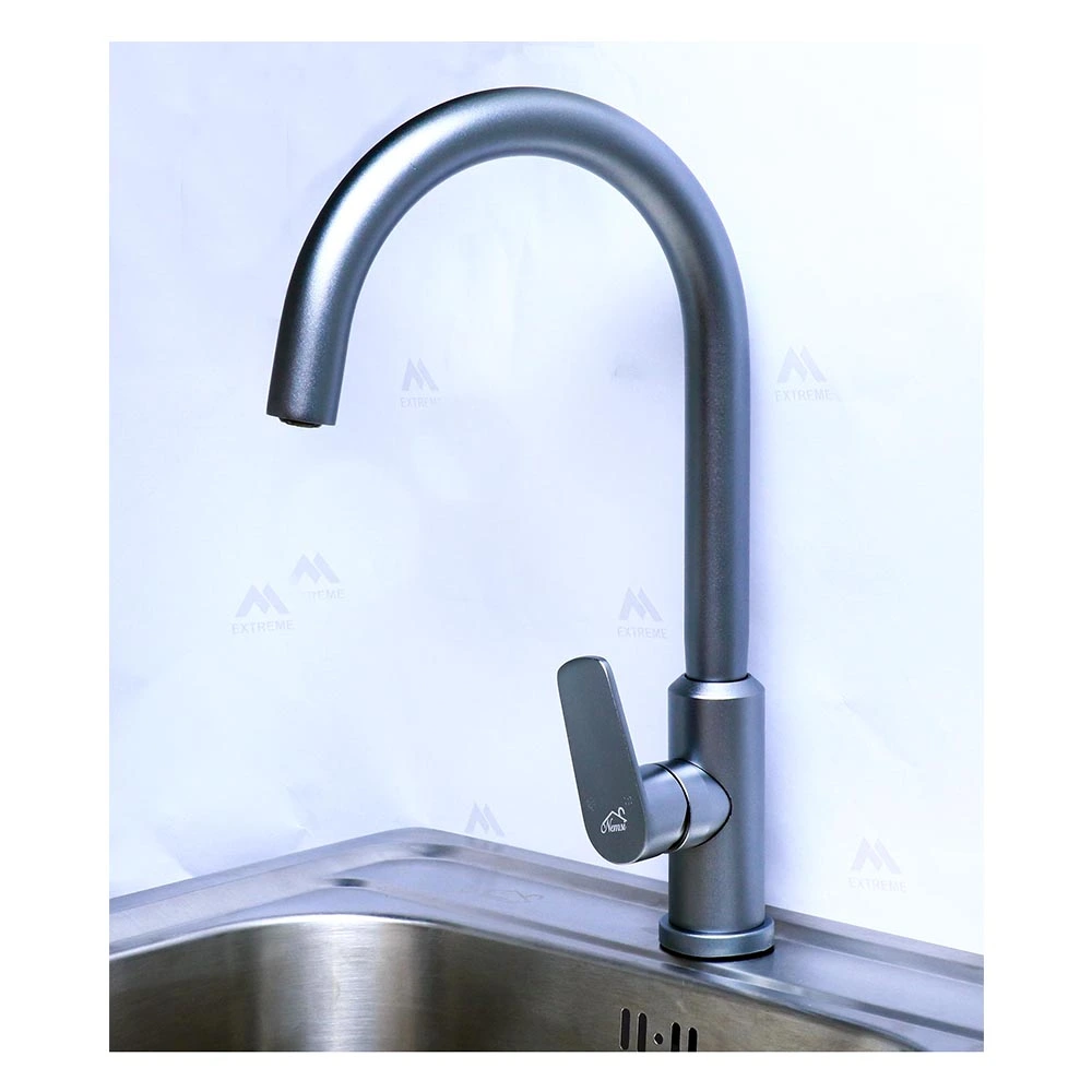 Silver Grey Aluminium Kitchen Mixer Tap
