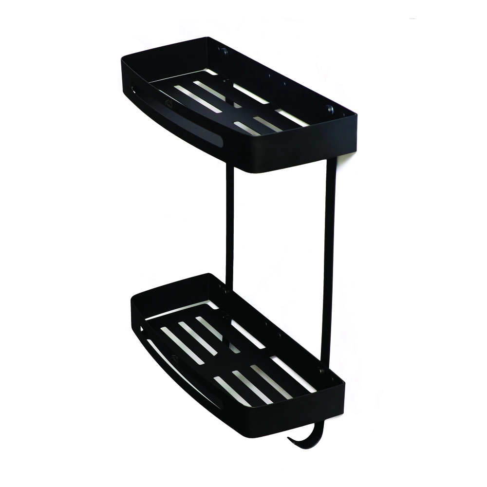 Black Double Rectangle Shelf