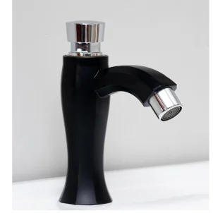 Black & Chrome Basin Pillar Tap