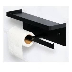 N269 - Double sided Tissue Holder With A 27cm Shelf-black